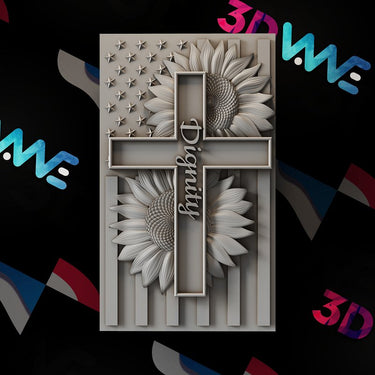 American Cross 3d stl - 3DWave.us